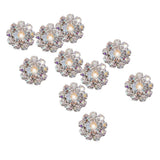 Maxbell 6xCrystal Diamante Pearl Flower Buttons FLATBACK Embellishment G