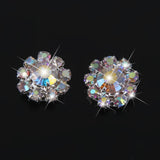 Maxbell 6xCrystal Diamante Pearl Flower Buttons FLATBACK Embellishment G