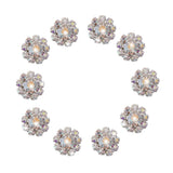 Maxbell 6xCrystal Diamante Pearl Flower Buttons FLATBACK Embellishment G
