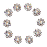 Maxbell 6xCrystal Diamante Pearl Flower Buttons FLATBACK Embellishment G