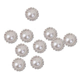 Maxbell 4x10pcs Crystal Faux Pearl Buttons Shank Decoration DIY Craft 21mm White