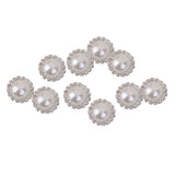 Maxbell 4x10pcs Crystal Faux Pearl Buttons Shank Decoration DIY Craft 21mm White