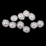 Maxbell 4x10pcs Crystal Faux Pearl Buttons Shank Decoration DIY Craft 21mm White