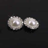 Maxbell 4x10pcs Crystal Faux Pearl Buttons Shank Decoration DIY Craft 21mm White