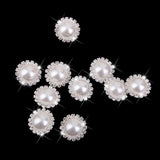 Maxbell 4x10pcs Crystal Faux Pearl Buttons Shank Decoration DIY Craft 21mm White