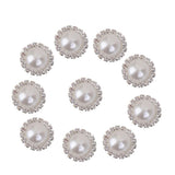 Maxbell 4x10pcs Crystal Faux Pearl Buttons Shank Decoration DIY Craft 21mm White