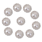Maxbell 4x10pcs Crystal Faux Pearl Buttons Shank Decoration DIY Craft 21mm White