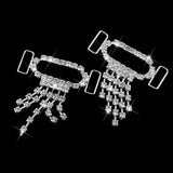 Maxbell 2 Pair Tassel Crystal Rhinestone Bikini Connector Swimwear Metal Buckle Chain