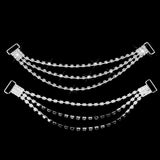 Maxbell 2 Pair Tassel Crystal Rhinestone Bikini Connector Swimwear Metal Buckle Chain