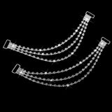 Maxbell 2 Pair Tassel Crystal Rhinestone Bikini Connector Swimwear Metal Buckle Chain