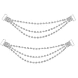 Maxbell 2 Pair Tassel Crystal Rhinestone Bikini Connector Swimwear Metal Buckle Chain