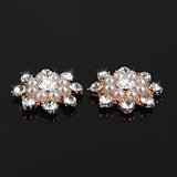 Maxbell 4xCrystal Diamante Pearl Flower Buttons FLATBACK Embellishment H