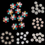 Maxbell 4xCrystal Diamante Pearl Flower Buttons FLATBACK Embellishment H