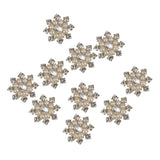 Maxbell 4xCrystal Diamante Pearl Flower Buttons FLATBACK Embellishment H