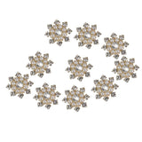 Maxbell 4xCrystal Diamante Pearl Flower Buttons FLATBACK Embellishment H