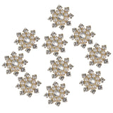 Maxbell 4xCrystal Diamante Pearl Flower Buttons FLATBACK Embellishment H