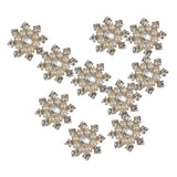 Maxbell 4xCrystal Diamante Pearl Flower Buttons FLATBACK Embellishment H