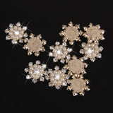 Maxbell 4xCrystal Diamante Pearl Flower Buttons FLATBACK Embellishment H