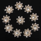 Maxbell 4xCrystal Diamante Pearl Flower Buttons FLATBACK Embellishment H