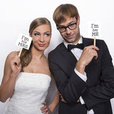 Maxbell Rustic Wedding Burlap Bunting Banner "Here Comes The Bride"+Mr & Mrs Cake Topper