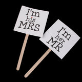 Maxbell Rustic Wedding Burlap Bunting Banner "Here Comes The Bride"+Mr & Mrs Cake Topper