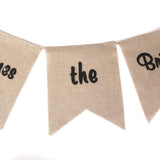 Maxbell Rustic Wedding Burlap Bunting Banner "Here Comes The Bride"+Mr & Mrs Cake Topper