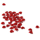 Maxbell 4x400 Pieces 8mm Heart Rhinestone Embellishment Wedding Decoration Red