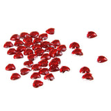 Maxbell 4x400 Pieces 8mm Heart Rhinestone Embellishment Wedding Decoration Red