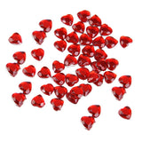 Maxbell 4x400 Pieces 8mm Heart Rhinestone Embellishment Wedding Decoration Red
