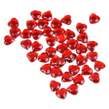 Maxbell 4x400 Pieces 8mm Heart Rhinestone Embellishment Wedding Decoration Red