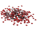 Maxbell 4x400 Pieces 8mm Heart Rhinestone Embellishment Wedding Decoration Red