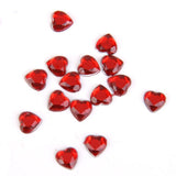 Maxbell 4x400 Pieces 8mm Heart Rhinestone Embellishment Wedding Decoration Red