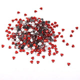 Maxbell 4x400 Pieces 8mm Heart Rhinestone Embellishment Wedding Decoration Red