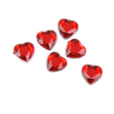 Maxbell 4x400 Pieces 8mm Heart Rhinestone Embellishment Wedding Decoration Red