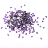 Maxbell 6x500x 8mm Heart Rhinestone Flatback Embellishment Wedding Decor Purple
