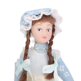 Maxbell Dollhouse Miniature Porcelain Dolls Braided Hair Little Servent Girl w Stand
