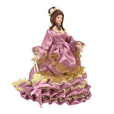 Maxbell Dollhouse Miniature Porcelain Dolls Victorian Lady Purple Draped Skirt