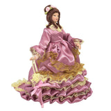 Maxbell Dollhouse Miniature Porcelain Dolls Victorian Lady Purple Draped Skirt
