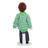 Maxbell Dollhouse Miniature Porcelain Dolls Brown Hair Little Boy in Green Sweater