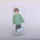 Maxbell Dollhouse Miniature Porcelain Dolls Brown Hair Little Boy in Green Sweater