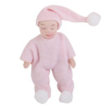 Maxbell Dollhouse Miniature Porcelain Dolls Cute Sleeping Baby in Pink