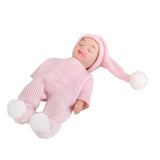Maxbell 3x Dollhouse Miniature Porcelain Dolls Cute Sleeping Baby in Pink
