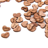 Maxbell 6x100pcs Nature Wood Wooden Hearts Scrapbooking Embellishments Crafts 12x2mm