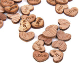 Maxbell 6x100pcs Nature Wood Wooden Hearts Scrapbooking Embellishments Crafts 12x2mm