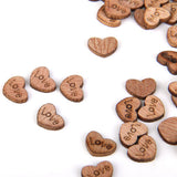 Maxbell 6x100pcs Nature Wood Wooden Hearts Scrapbooking Embellishments Crafts 12x2mm
