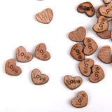 Maxbell 6x100pcs Nature Wood Wooden Hearts Scrapbooking Embellishments Crafts 12x2mm