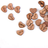 Maxbell 6x100pcs Nature Wood Wooden Hearts Scrapbooking Embellishments Crafts 12x2mm