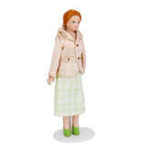Maxbell Dollhouse Miniature Porcelain Dolls Women with White Stand