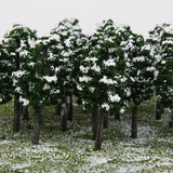 Maxbell 40x 1/150 N Scale Model Trees Train Layout Winter Snow Scenery Landscape Trees