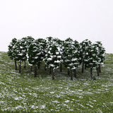 Maxbell 40x 1/150 N Scale Model Trees Train Layout Winter Snow Scenery Landscape Trees